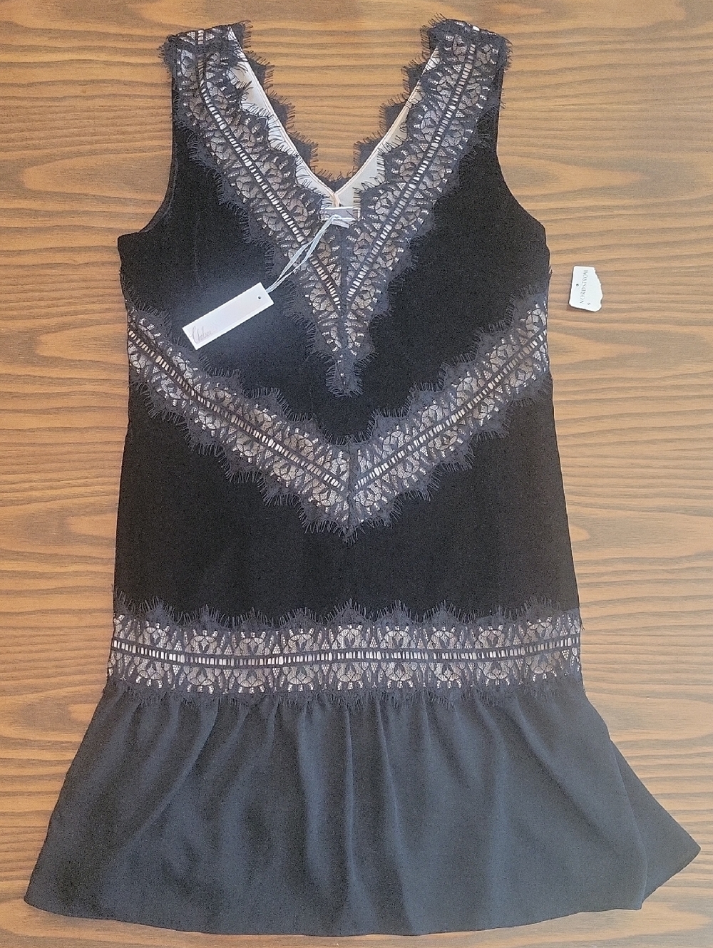 **NEW** Chelsea28 Black Lace and Velvet Trim Dress | Size: S